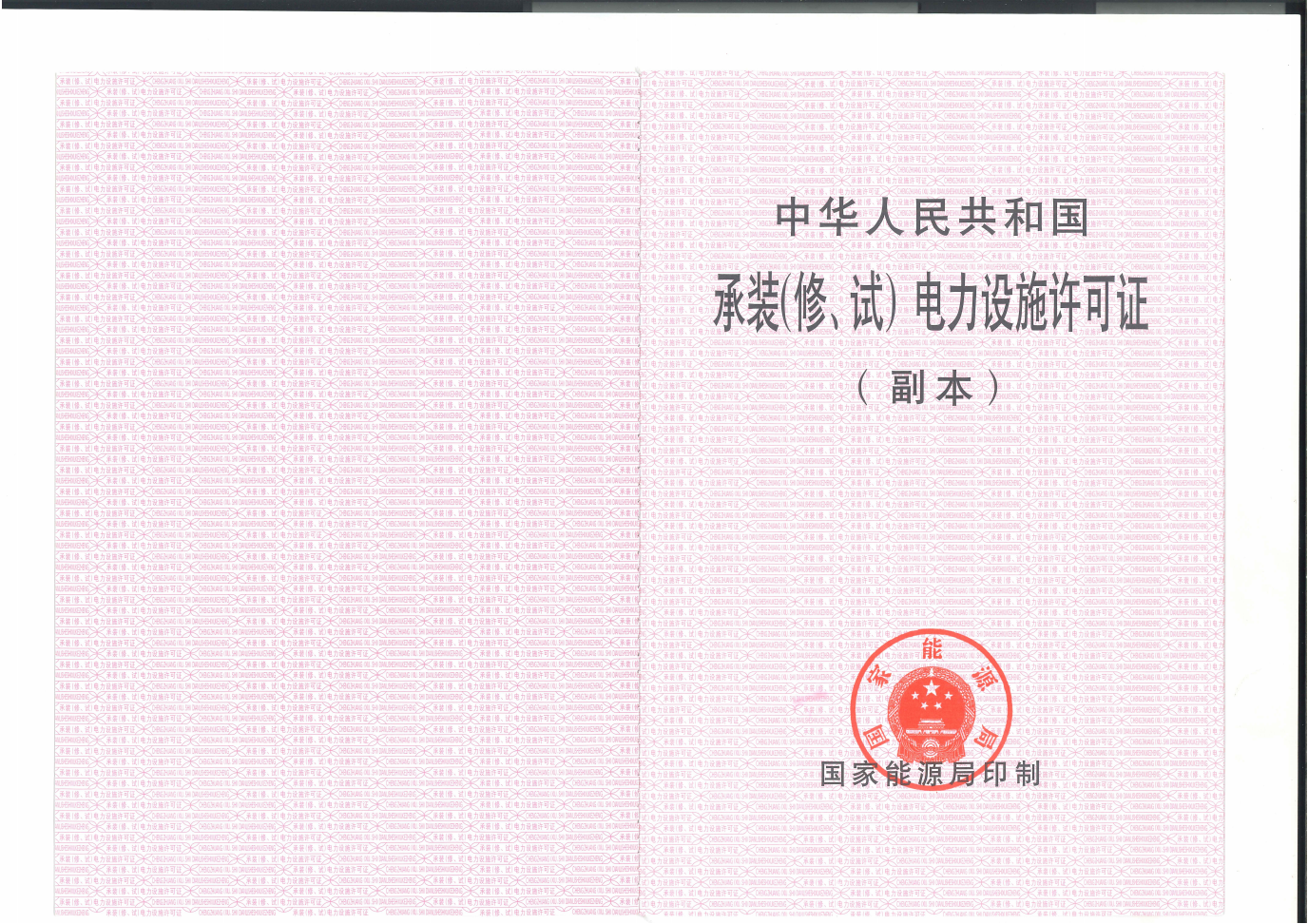 承裝（修、試）電力設施許可證